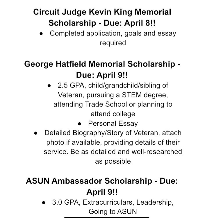 Scholarships Due