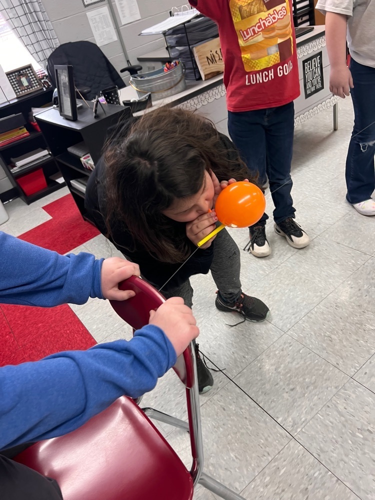 4th Graders made Balloon Rockets today to study friction and force. 