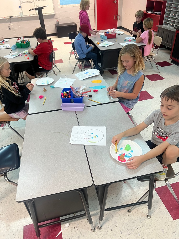 2nd grade has been learning about different landforms and water around the world. This week they created a plan & then used that to model the landforms and water they chose. 